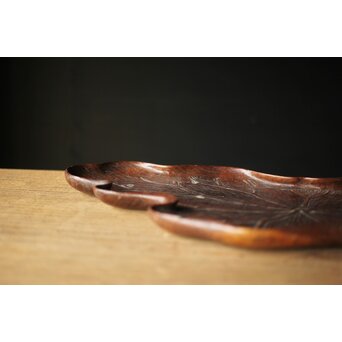 時代 桑蓮煎茶盆　X340 