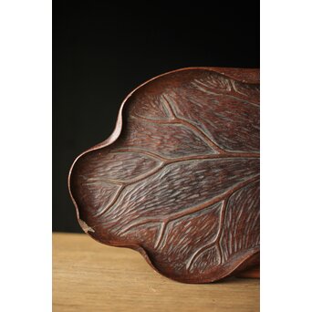 時代 桑蓮煎茶盆　X340 