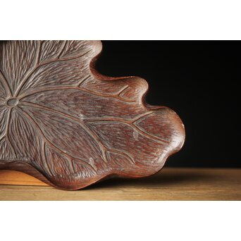 時代 桑蓮煎茶盆　X340 