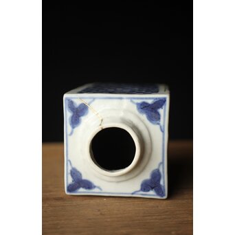 染付市松 青花小花瓶 茶入　P330 