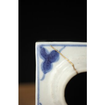 染付市松 青花小花瓶 茶入　P330 