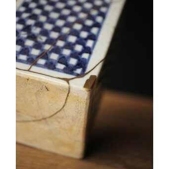 染付市松 青花小花瓶 茶入　P330 