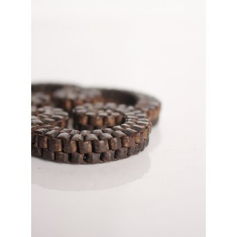 時代竹工芸 茶銚敷/急須盆/瓶座 一式　U277 