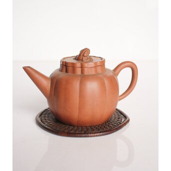 時代竹工芸 茶銚敷/急須盆/瓶座 一式　U277 