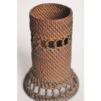 時代竹工芸 網代茶巾筒/杓立　U278 