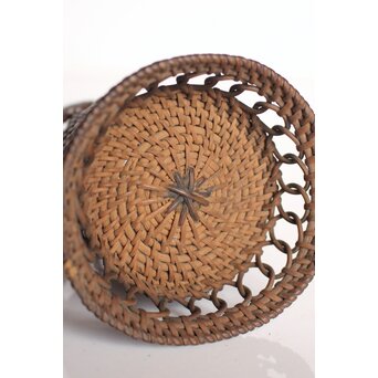 時代竹工芸 網代茶巾筒/杓立　U278 