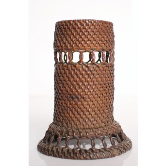 時代竹工芸 網代茶巾筒/杓立　U278 