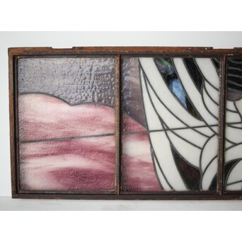 鉄枠 ステンドグラス　Y034Y 