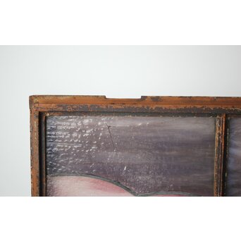 鉄枠 ステンドグラス　Y034Y 