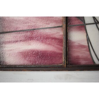 鉄枠 ステンドグラス　Y034Y 