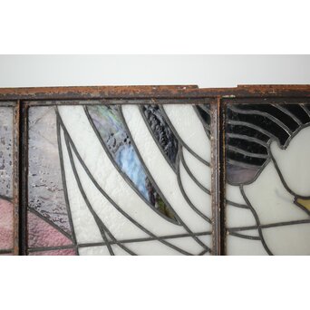 鉄枠 ステンドグラス　Y034Y 