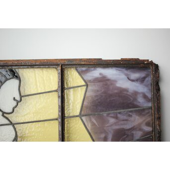 鉄枠 ステンドグラス　Y034Y 