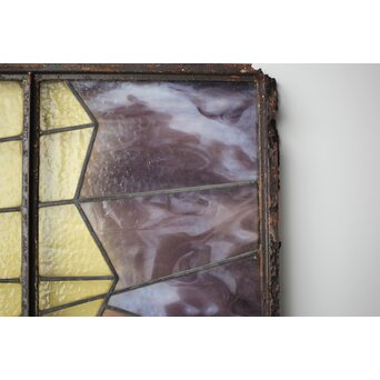 鉄枠 ステンドグラス　Y034Y 