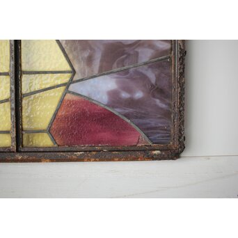 鉄枠 ステンドグラス　Y034Y 