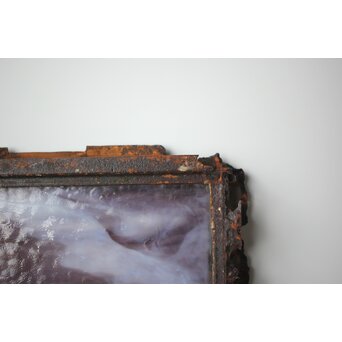 鉄枠 ステンドグラス　Y034Y 