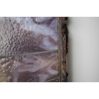 鉄枠 ステンドグラス　Y034Y 