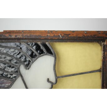 鉄枠 ステンドグラス　Y034Y 