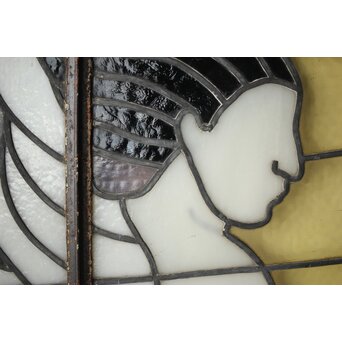 鉄枠 ステンドグラス　Y034Y 