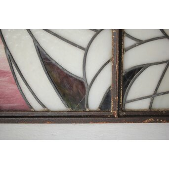 鉄枠 ステンドグラス　Y034Y 