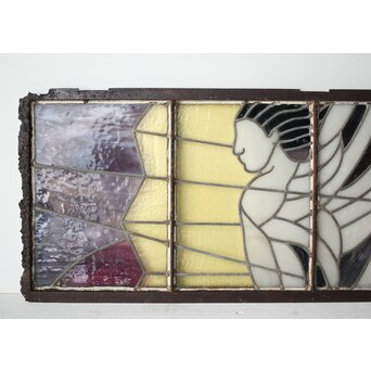 鉄枠 ステンドグラス　Y034Y 