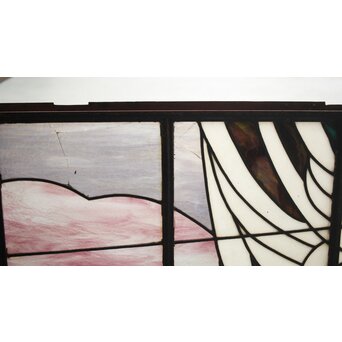 鉄枠 ステンドグラス　Y034Y 