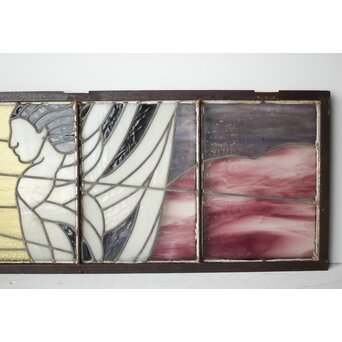 鉄枠 ステンドグラス　Y034Y 