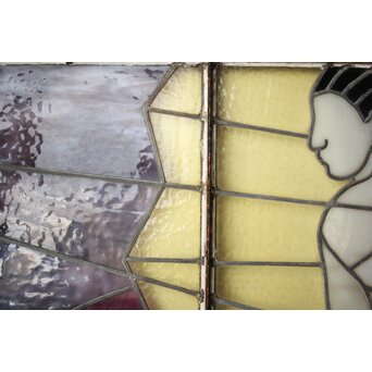 鉄枠 ステンドグラス　Y034Y 