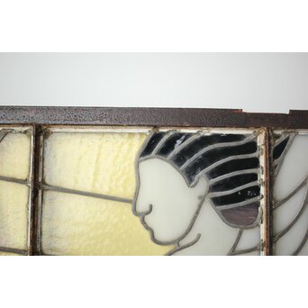 鉄枠 ステンドグラス　Y034Y 