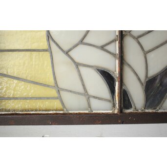 鉄枠 ステンドグラス　Y034Y 