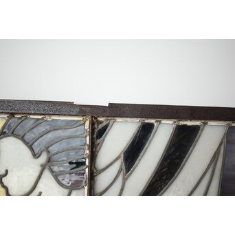 鉄枠 ステンドグラス　Y034Y 