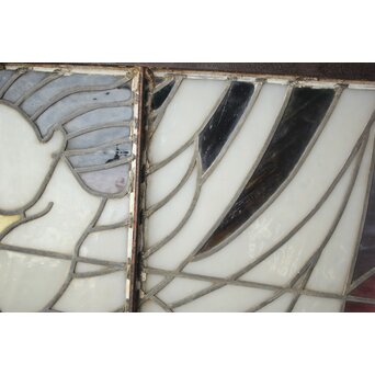 鉄枠 ステンドグラス　Y034Y 