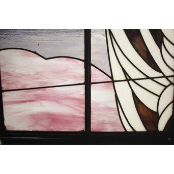 鉄枠 ステンドグラス　Y034Y 