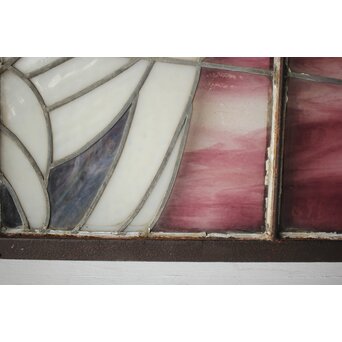 鉄枠 ステンドグラス　Y034Y 