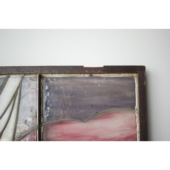 鉄枠 ステンドグラス　Y034Y 