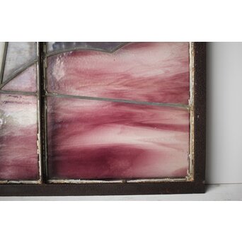 鉄枠 ステンドグラス　Y034Y 