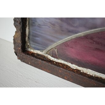 鉄枠 ステンドグラス　Y034Y 