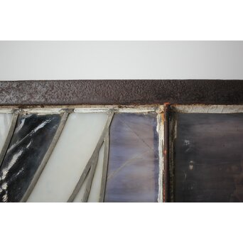 鉄枠 ステンドグラス　Y034Y 