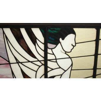 鉄枠 ステンドグラス　Y034Y 