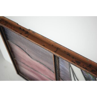 鉄枠 ステンドグラス　Y034Y 