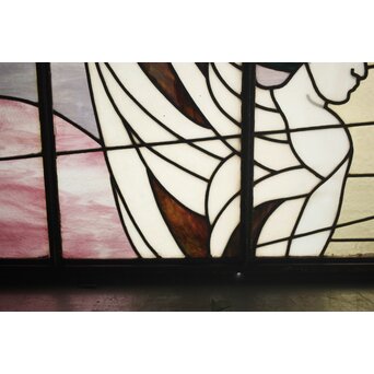 鉄枠 ステンドグラス　Y034Y 