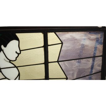 鉄枠 ステンドグラス　Y034Y 