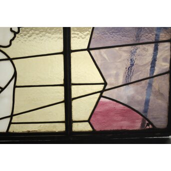鉄枠 ステンドグラス　Y034Y 