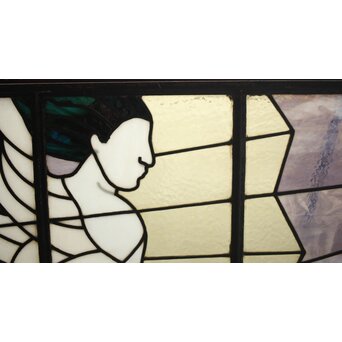鉄枠 ステンドグラス　Y034Y 