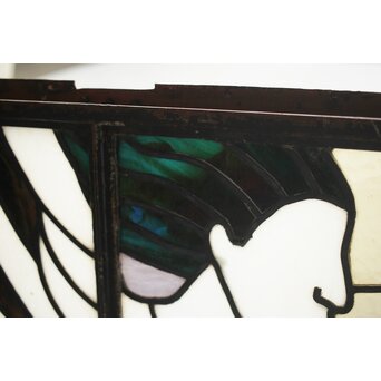 鉄枠 ステンドグラス　Y034Y 