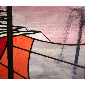 鉄枠 ステンドグラス　Y036YD 