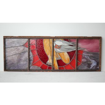 鉄枠 ステンドグラス　Y036YD 