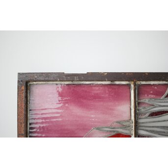 鉄枠 ステンドグラス　Y036YD 