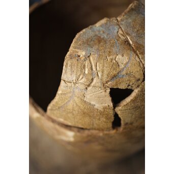 古瀬戸 灰釉劃花文瓶子　P331 