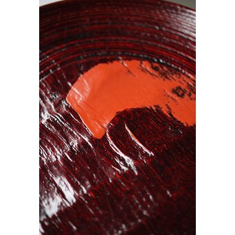 村瀬治兵衛 朱刷毛目 栗ハツリ千菓子器 五客一組　Q296 