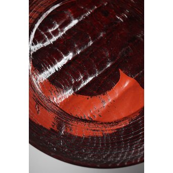 村瀬治兵衛 朱刷毛目 栗ハツリ千菓子器 五客一組　Q296 